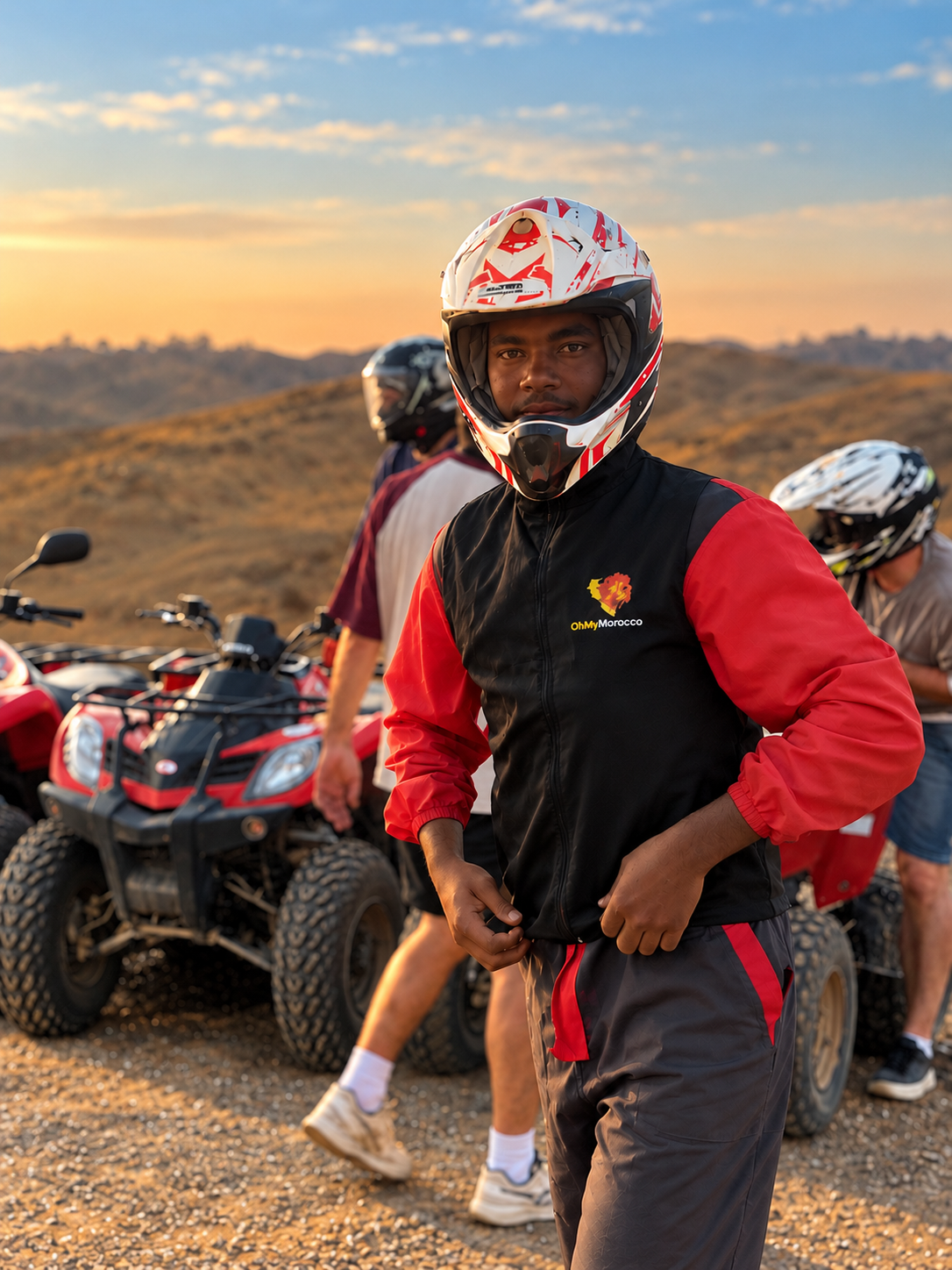 Guide en quad au coucher du soleil pour une activité de team building au Maroc
