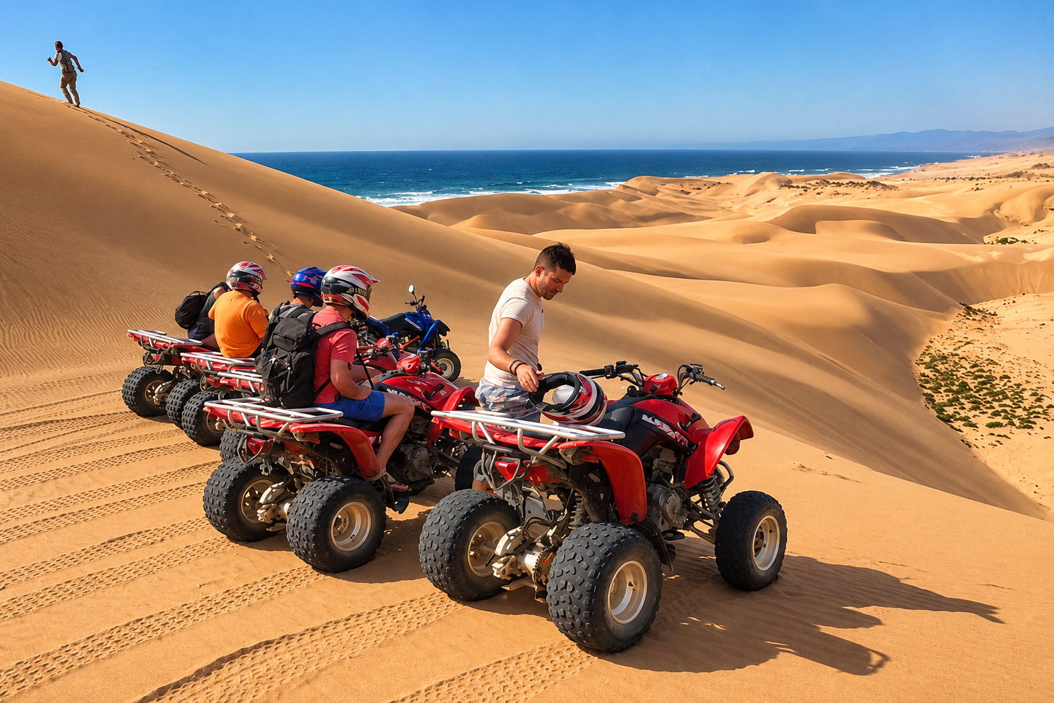 Quads dans les dunes face à l’océan